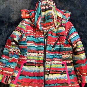 Big Chill Red and Blue Puffer Jacket Size 6x